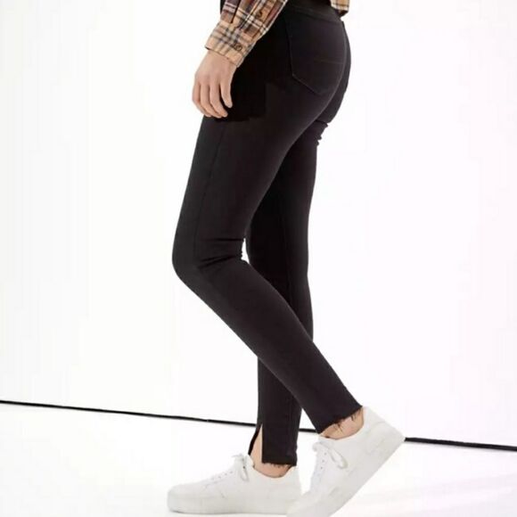 American Eagle Next Level Stretch Highest Rise Jegging Black 6 Long NEW - Picture 4 of 13